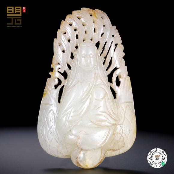 北京明石拍賣(mài)有限公司明 白玉仙人騎鳳帶飾