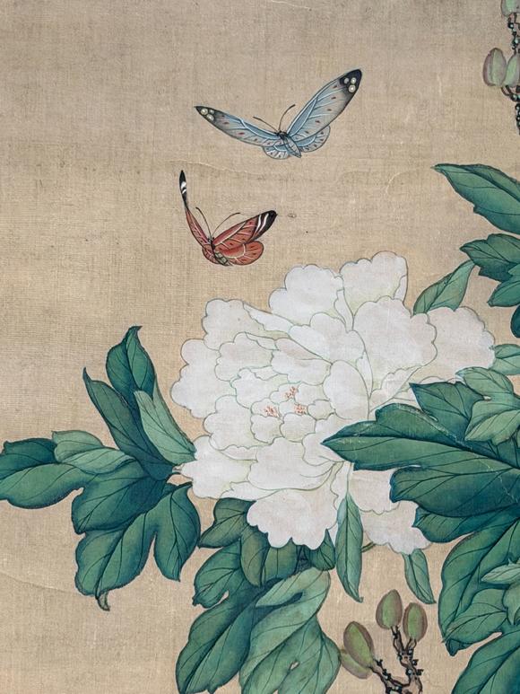 東京新日本徐揚（清）郎世寧（1688-1766）　花鳥　絹本立軸