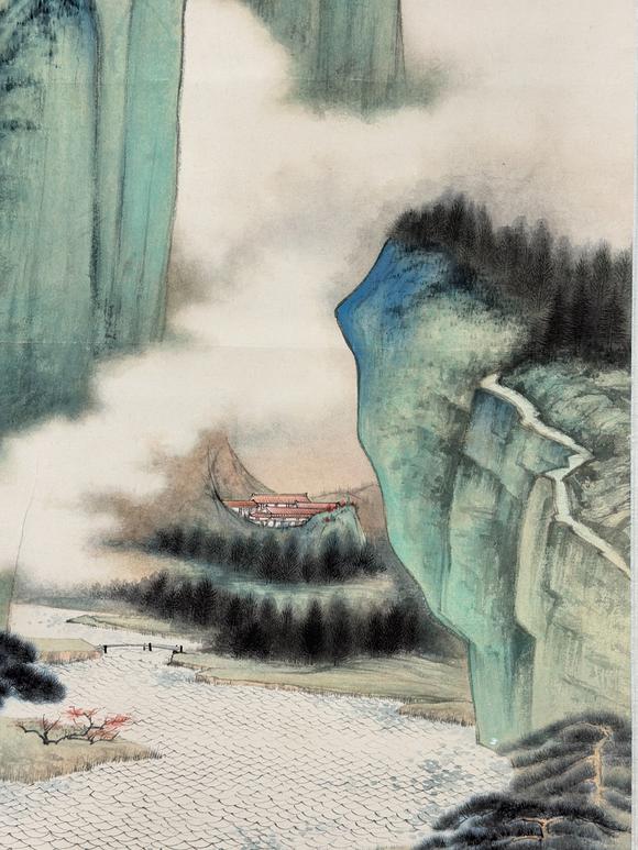 東京新日本張大千（1899-1983）　山水　紙本立軸