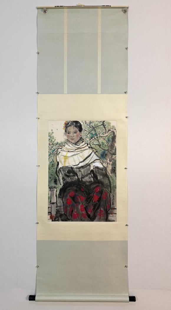 東京新日本姚有多（1937-2001）　小女孩　紙本立軸