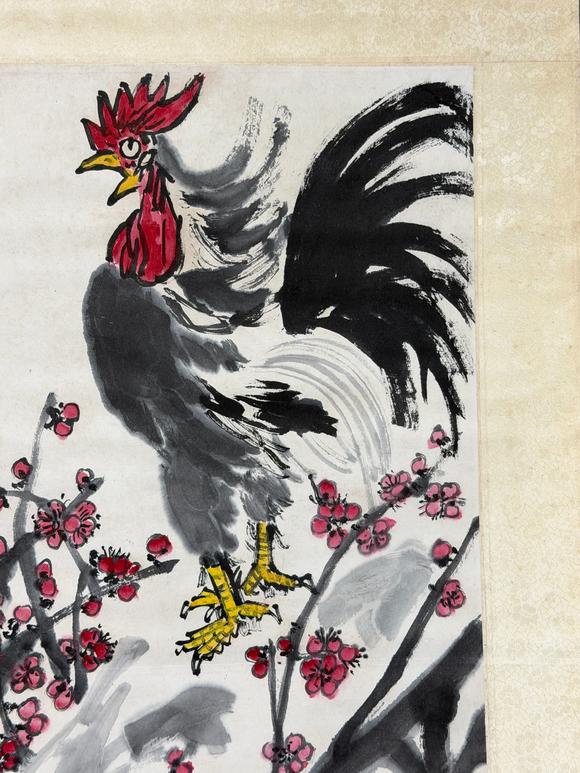 東京新日本陳大羽（1912-2001）　大吉圖　紙本立軸