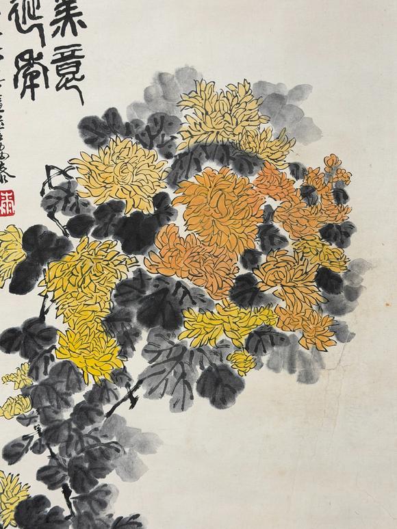 東京新日本詹安泰（1902-1967）　花卉　紙本立軸