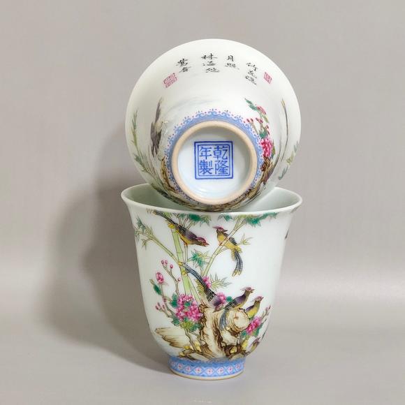 北京唐潮拍賣有限公司琺瑯彩花鳥題詩(shī)鈴鐺杯