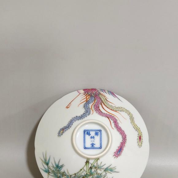 北京唐潮拍賣有限公司御製翠竹鳳凰葵口斗笠杯