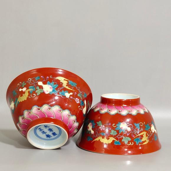 北京唐潮拍賣有限公司珊瑚紅多子多福杯