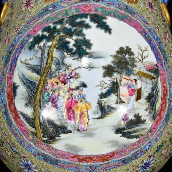 北京唐潮拍賣有限公司古月軒琺瑯彩人物故事紋獸耳尊