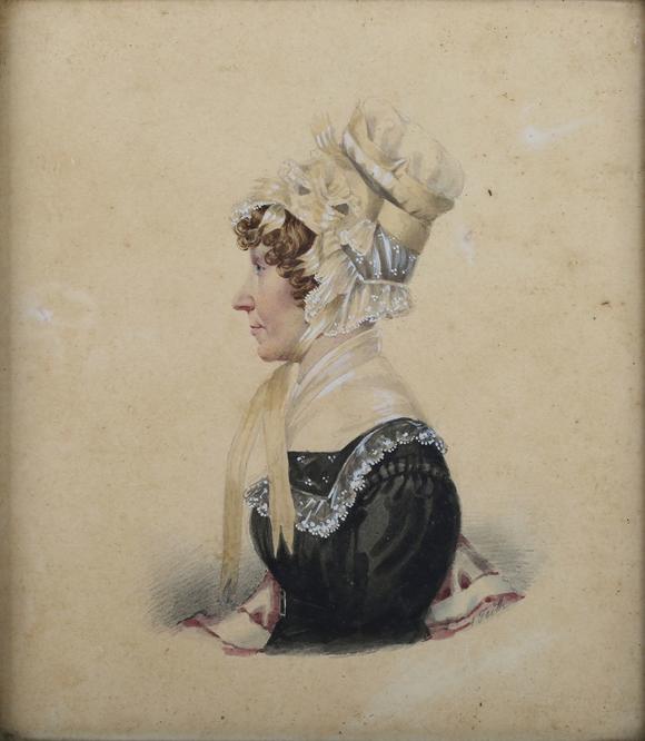 TooveysEnglish School (early 19th century) - Profile portraits of two gentl