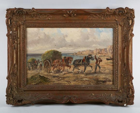 TooveysJ. Ferry (19th century) - Gathering the vraic, Jersey, oil on canvas
