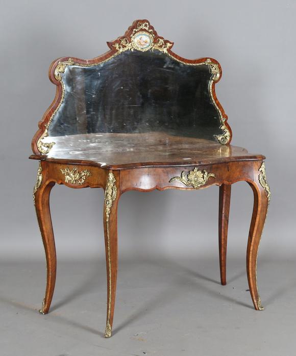 TooveysA? mid/late 19th century burr walnut and gilt metal mounted dressin