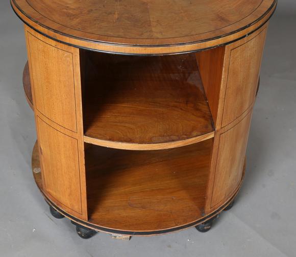 TooveysAn Art Deco walnut revolving book table by Heal & Son Ltd, the quart