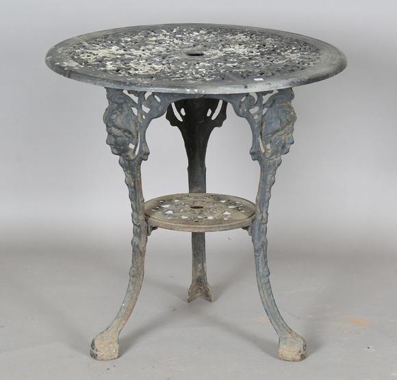 TooveysA Victorian cast iron pub table base with a later alloy top, height