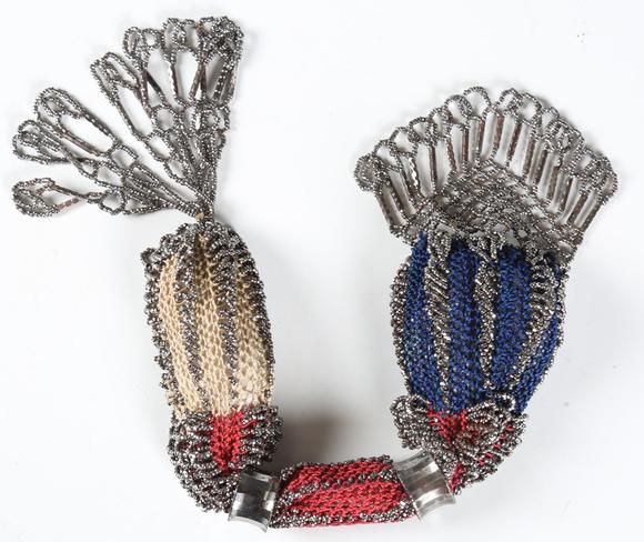 TooveysA 19th century French steel mounted and tricoloured fabric miser’s