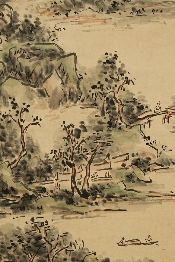 京都祇園會(huì)拍賣黃賓虹 山水人物圖 紙本掛軸