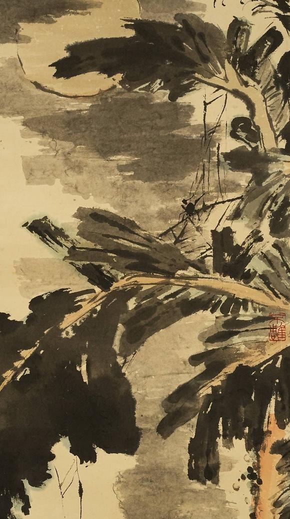 京都祇園會(huì)拍賣潘天壽 芭蕉圖 紙本掛軸
