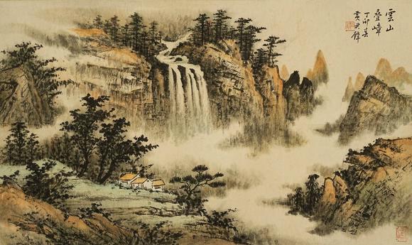 京都祇園會拍賣黃君璧 山水圖 紙本鏡心