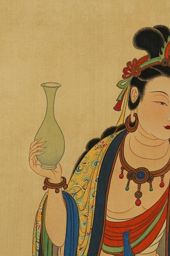 京都祇園會(huì)拍賣張大千 觀世音菩薩 絹本掛軸