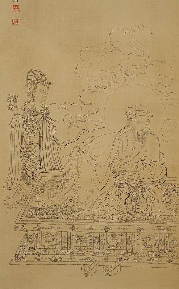 京都祇園會拍賣溥儒 維摩演教圖 紙本掛軸