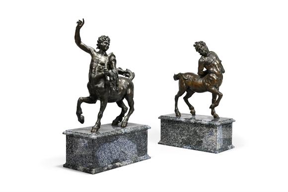 DreweattsAFTER THE ANTIQUE, A LARGE PAIR OF BRONZE FIGURES OF THE FURIETTI CENTAURS, ITALIAN