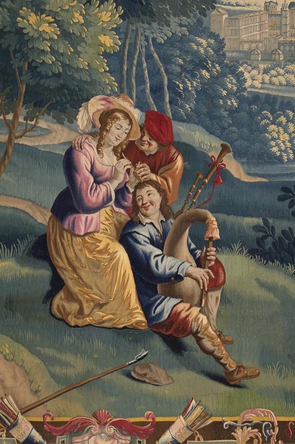 DreweattsA FRENCH REGENCE PASTORAL TAPESTRY, BY GUILLAUME WERNIERS, LILLE, CIRCA 1720