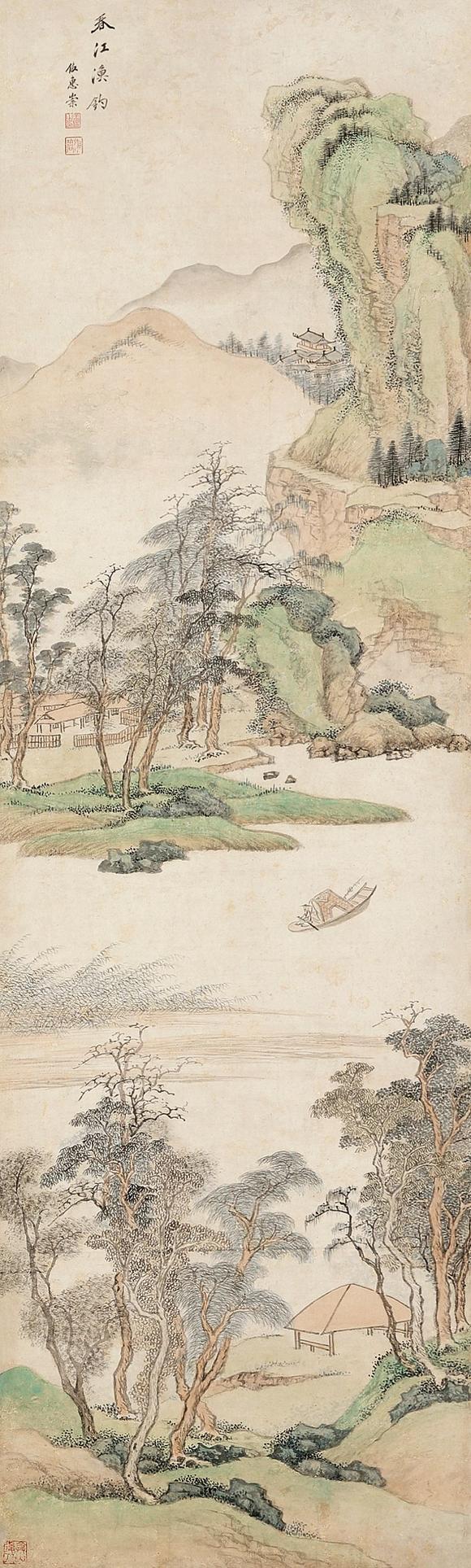 上海工美王鑒 春江漁釣