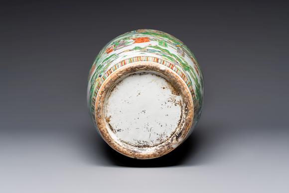 Rob Michiels AuctionsA large Chinese famille verte vase with figures in a garden, 19th C.
