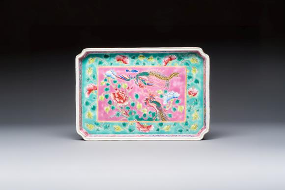 Rob Michiels AuctionsA Chinese famille rose 'Phoenixes and Peonies' tray for the Straits or Peranakan market, 19th C.
