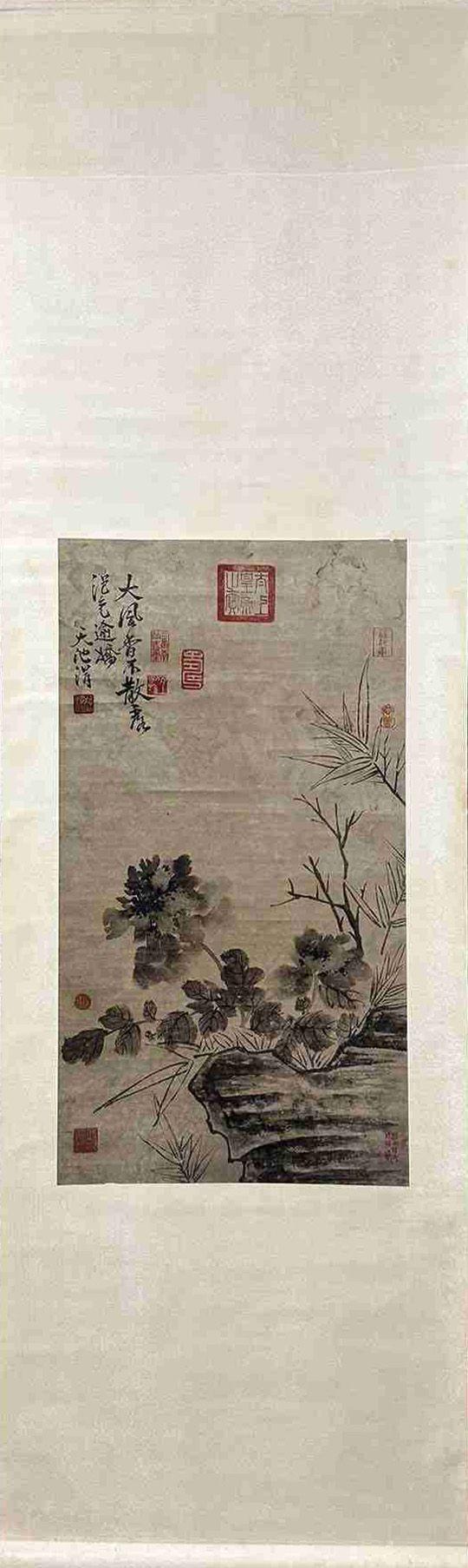 日本松町古美徐渭 花卉