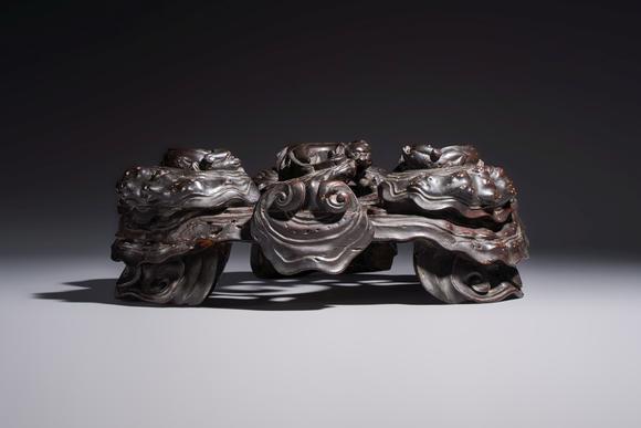 Rob Michiels AuctionsTwo large Chinese carved wooden stands, 19th C.