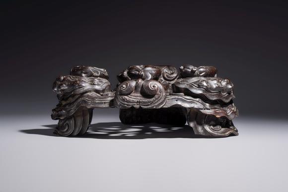 Rob Michiels AuctionsTwo large Chinese carved wooden stands, 19th C.