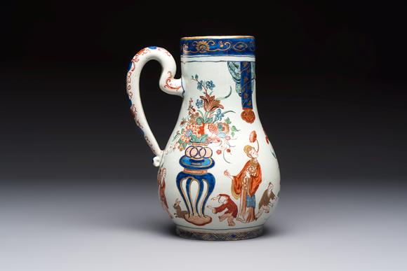 Rob Michiels AuctionsA magnificent polychrome Dutch Delft chinoiserie ewer, first quarter 18th C.
