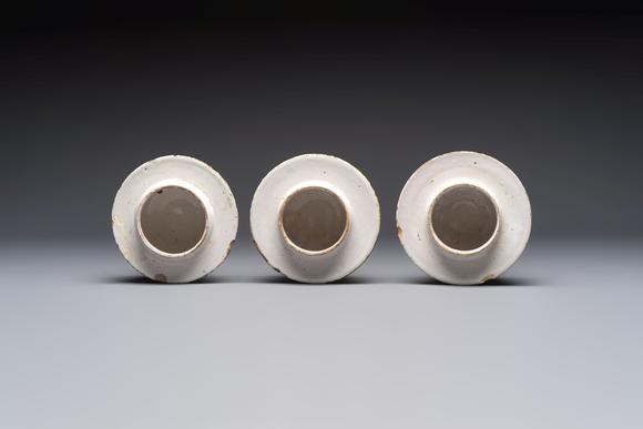 Rob Michiels AuctionsAn exceptional polychrome Dutch Delft five-piece garniture in Chinese Kangxi style, first quarter 18th C.