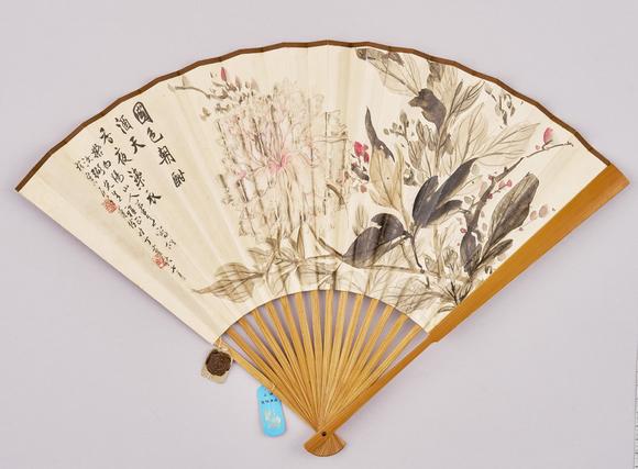 東京中央?yún)菛|邁（1885-1963）、時(shí)慧寶（1881-1943）、溥佺（1913-1991） 成扇三把
