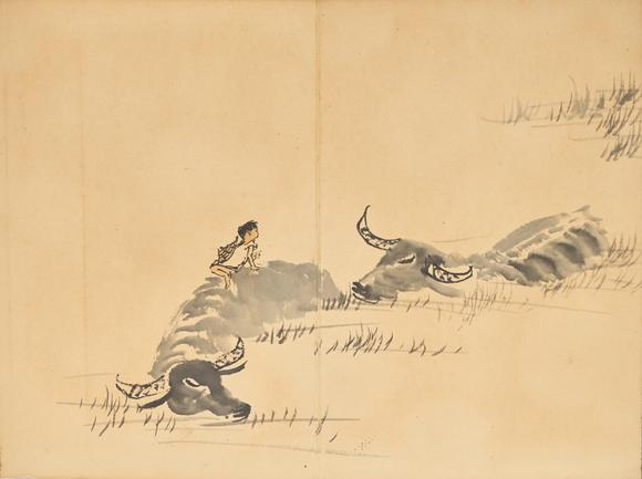 東京中央李可染（1907-1989） 款 牡牛冊(cè)頁(yè)