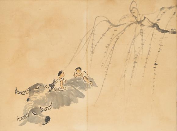 東京中央李可染（1907-1989） 款 牡牛冊(cè)頁(yè)