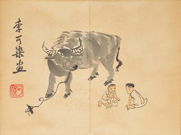 東京中央李可染（1907-1989） 款 牡牛冊(cè)頁(yè)
