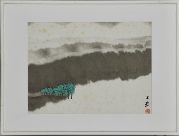 東京中央王農(nóng)（1926-2013） 墨蝦圖、碧濤圖、潘國光（1942-） 桂林山水等繪畫五件