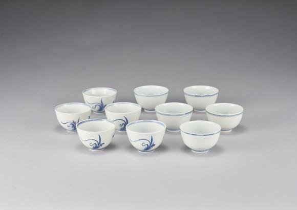 東京中央清 青花煎茶碗一組