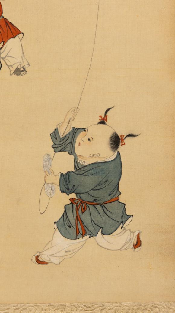 大阪美術商會溥儒 放鳶圖
