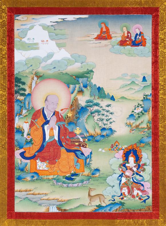 中古陶當代 十八羅漢與四大天王唐卡一套五幅