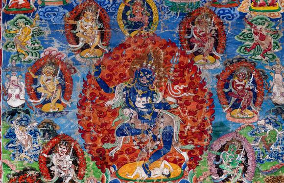 中古陶19世紀(jì) 金剛亥母唐卡