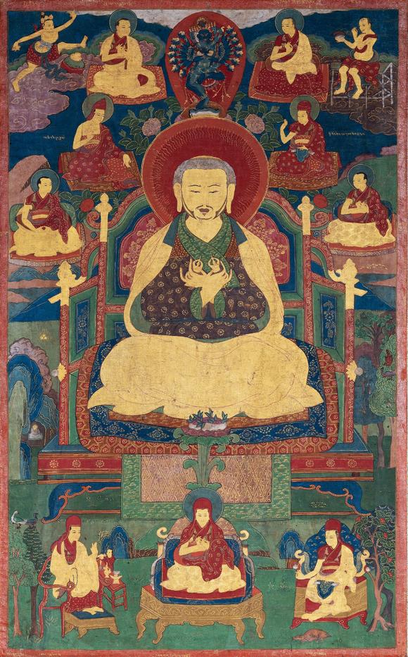 中古陶16世紀(jì) 扎巴堅(jiān)贊唐卡