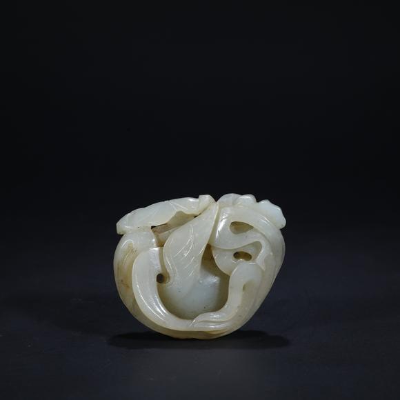春和美術(shù)白玉海東青啄天鵝