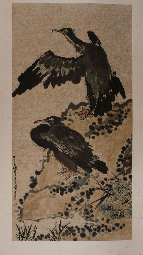 華岳國(guó)際潘天壽  雙鷹圖