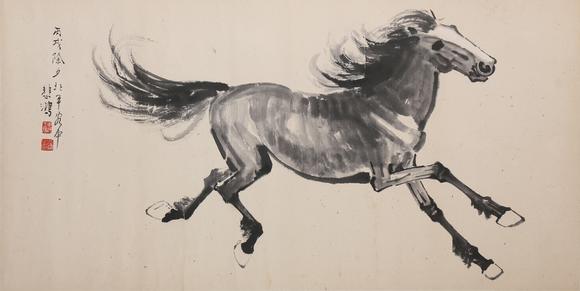萬(wàn)領(lǐng)國(guó)際徐悲鴻    著錄于《中國(guó)書畫名家作品展》P68  奔馬