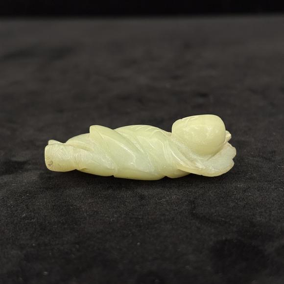 南京十竹齋白玉雕人物掛件兩件