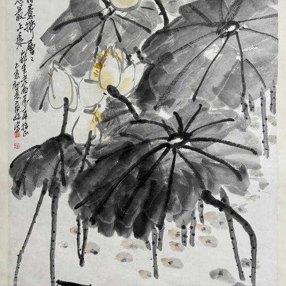 南京十竹齋高峻 荷花