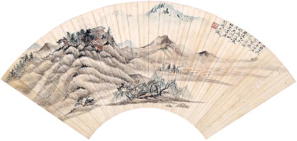 香港華輝吳湖帆    山水 扇面