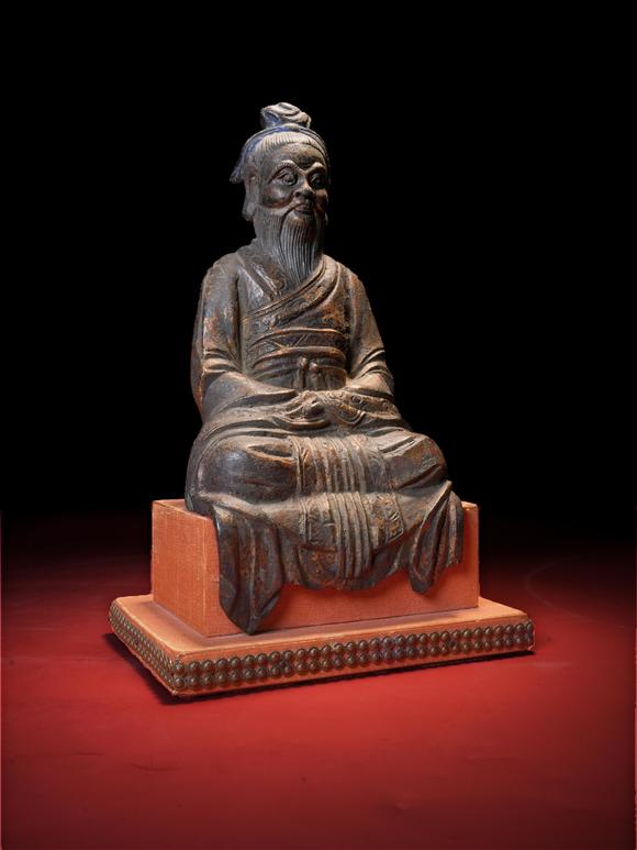 鴻寶源拍賣明代 銅孔子像