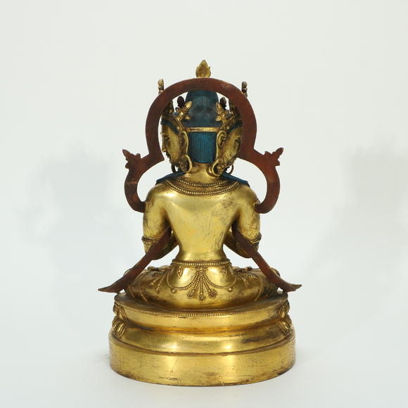 萬領(lǐng)國際清 銅鎏金三面觀音