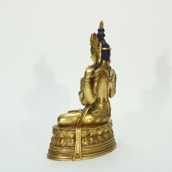 萬領(lǐng)國際清 銅鎏金四臂觀音